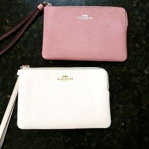 Coach wristlet pair. New. Pink and ivory.